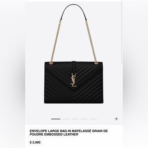 SAINT LAURENT MONOGRAM ENVELOPE BAG!